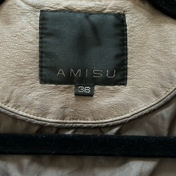 NWOT AMISU TAUPE FAUX LEATHER JACKET - Picture 13 of 16